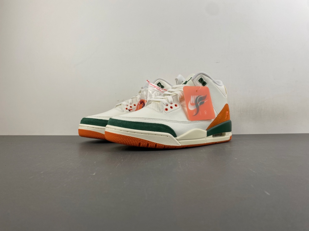 Air Jordan 3 White green and orangeIF4491-100